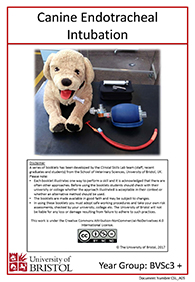 clinical skills instruction booklet cover page, Endotracheal Intubation